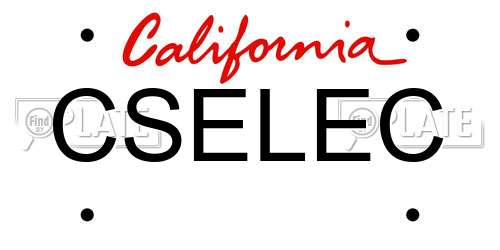 CSELEC California License Plate