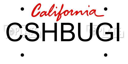 CSHBUGI California License Plate