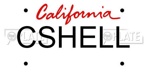CSHELL California License Plate