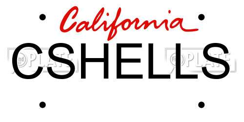 CSHELLS California License Plate