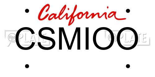 CSMIOO California License Plate