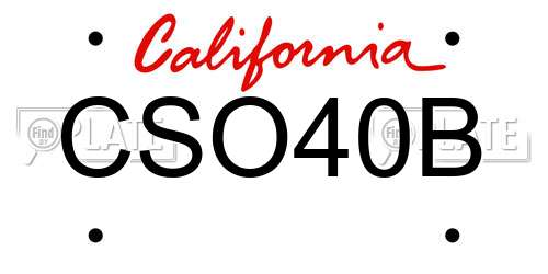 CSO40B California License Plate