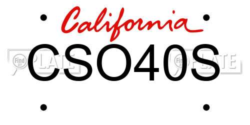 CSO40S California License Plate