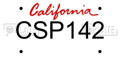 CSP142 California License Plate