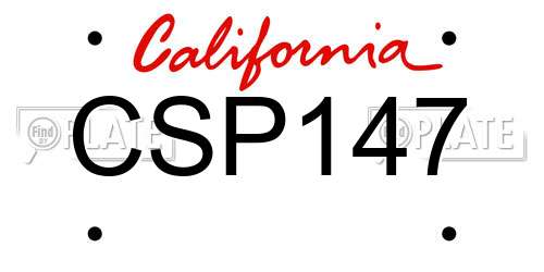 CSP147 California License Plate