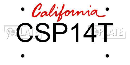 CSP14T California License Plate