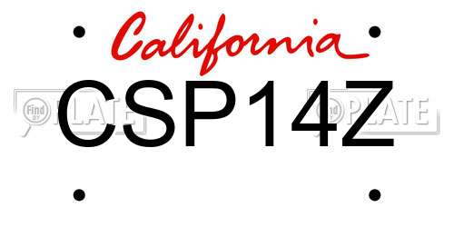 CSP14Z California License Plate