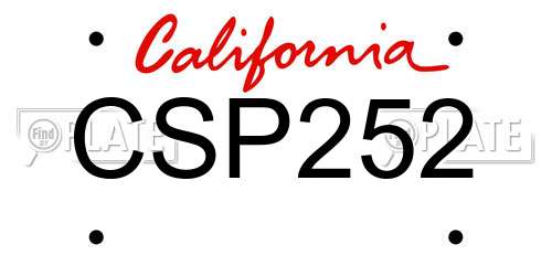 CSP252 California License Plate
