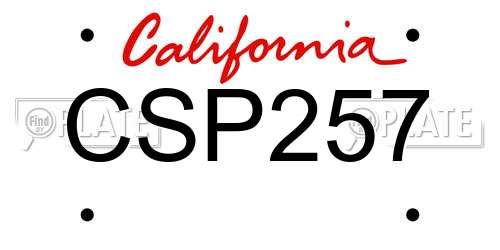CSP257 California License Plate
