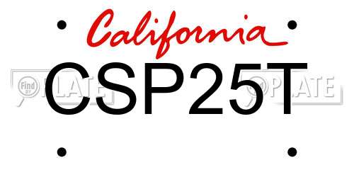 CSP25T California License Plate