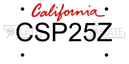 CSP25Z California License Plate