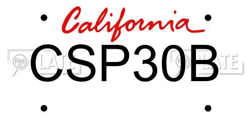 CSP30B California License Plate