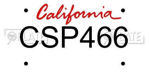 CSP466 California License Plate