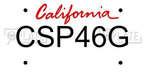 CSP46G California License Plate