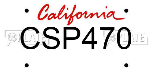 CSP470 California License Plate