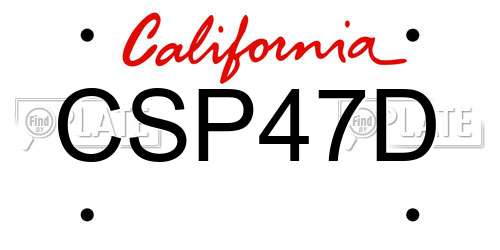 CSP47D California License Plate