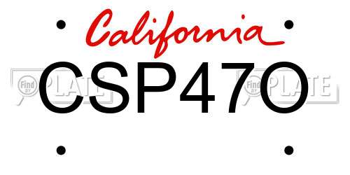CSP47O California License Plate