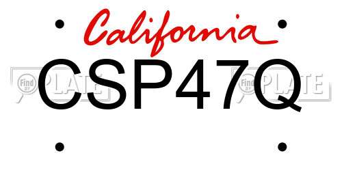CSP47Q California License Plate