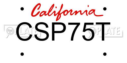 CSP75T California License Plate