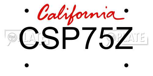 CSP75Z California License Plate