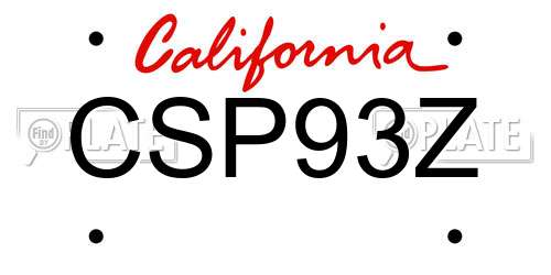 CSP93Z California License Plate