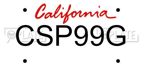 CSP99G California License Plate