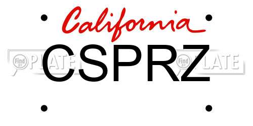 CSPRZ California License Plate