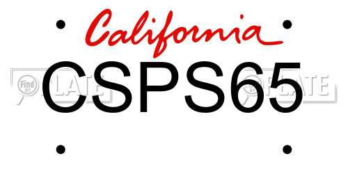 CSPS65 California License Plate