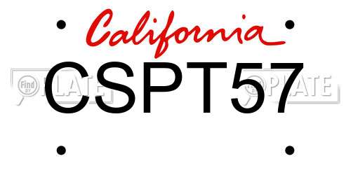 CSPT57 California License Plate