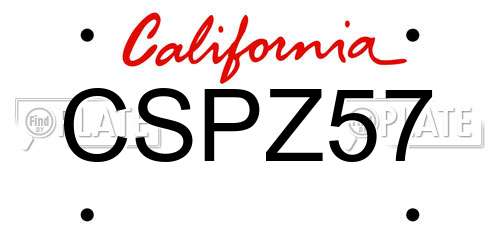 CSPZ57 California License Plate