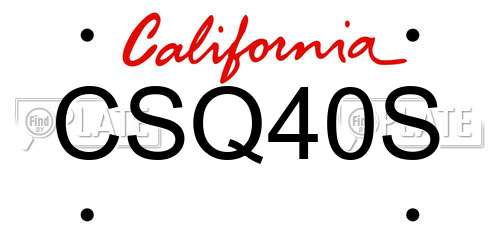 CSQ40S California License Plate