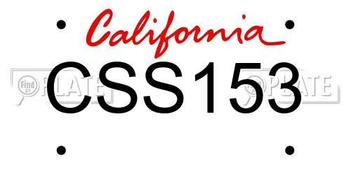 CSS153 California License Plate