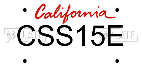 CSS15E California License Plate