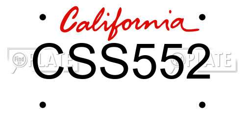 CSS552 California License Plate