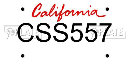 CSS557 California License Plate