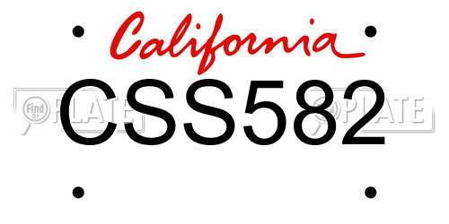 CSS582 California License Plate