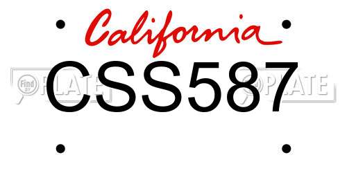 CSS587 California License Plate