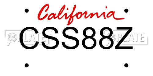 CSS88Z California License Plate