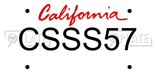 CSSS57 California License Plate