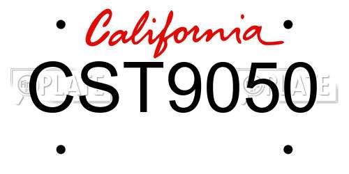 CST9050 California License Plate
