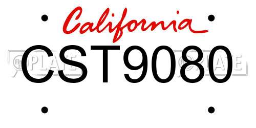 CST9080 California License Plate