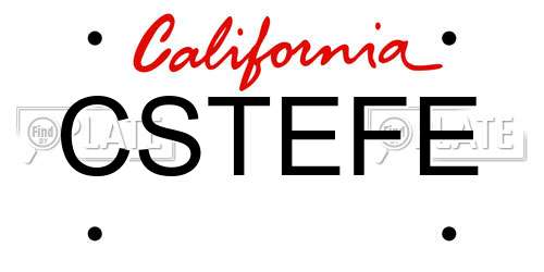 CSTEFE California License Plate