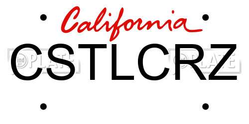 CSTLCRZ California License Plate