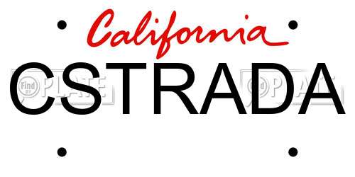 CSTRADA California License Plate