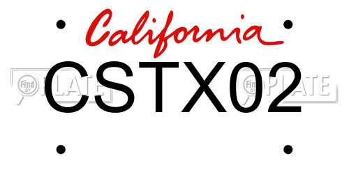 CSTX02 California License Plate