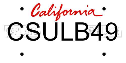 CSULB49 California License Plate