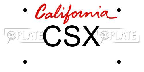 CSX California License Plate