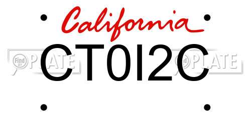 CT0I2C California License Plate