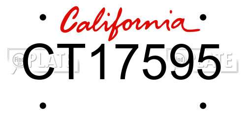 CT17595 California License Plate
