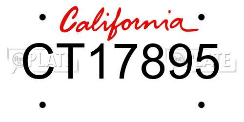 CT17895 California License Plate